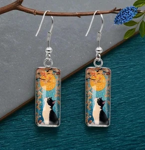 Smoking Katze Ohrringe Weihnachten Frühling Modeschmuck NEU kostenloser Versand - Bild 1 von 2