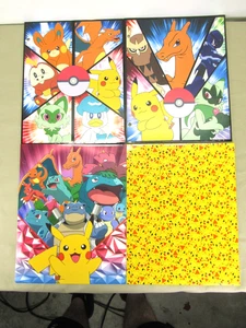 4 Pokemon School Portfolio 3-Ring Pocket Folders 2024-2025 Unused Pikachu - Picture 1 of 3