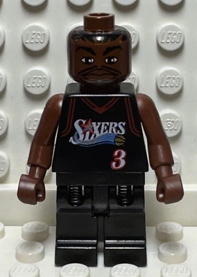 Lego NBA Allen Iverson - 76ers #3 (Black Uniform) Minifigure nba010 From 3564 - Image 1 of 2