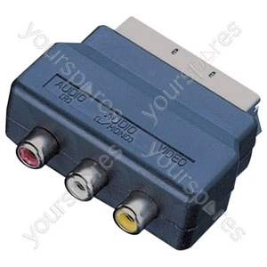 Scart Plug to 3 Phono Sockets Adaptor (Audio Video In) - Picture 1 of 1