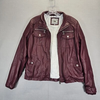 Chaqueta de cuero sintético YMI para mujer extraíble en capas múltiples bolsillos capucha difusa talla XL Foto 1 de 4