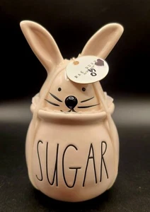 RAE DUNN Keramik Osterhase Hase Zuckerdose Artisan Collection Magenta Weiß - Bild 1 von 7