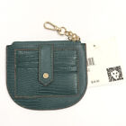 Anne Klein Curved Faux Leather Coin Purse Card Wallet Key Chain Green AKH4079
