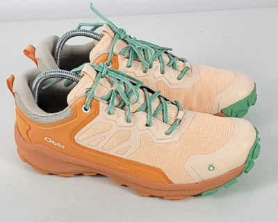 Oboz Womens KATABATIC LOW Orange Green Hiking Trail Sneakers Sz 10.5 - Image 1 of 4