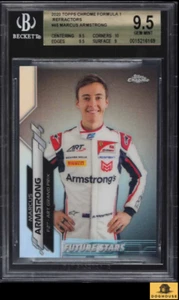 2020 Topps Chrome Formula 1 F1 Refractor Marcus Armstrong #45 BGS 9.5 GEM MINT - Picture 1 of 3