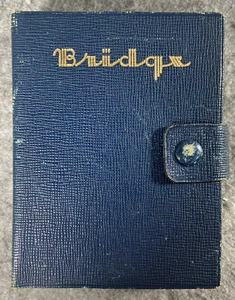 Vintage Bridge Playing Cards Sealed With Leather Case, Score Card & Instructions - Picture 1 of 10