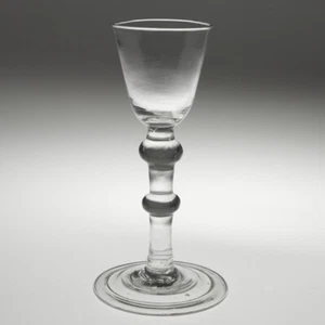 A Double Knop Georgian Balustroid Wine Glass c1740 - Picture 1 of 6