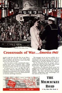 1943 Milwaukee Road: Crossroads of War Vintage Print Ad - Picture 1 of 1