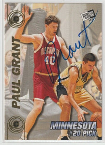 1997 Press Pass Double-Threat Certified Autograph Basketball Auto Paul Grant