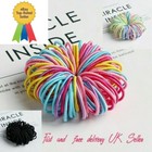  50 Mini Small Thin Elastics Snag Free Hair Bands Ponytail Bobbles Mixed colours
