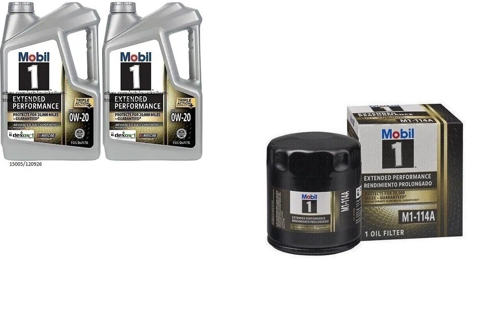 Mobil1 M1-114A Engine Oil Filter & 10 Quarts Mobil1 E/P 0W20 Full Syn. Motor Oil - Image 1 of 1
