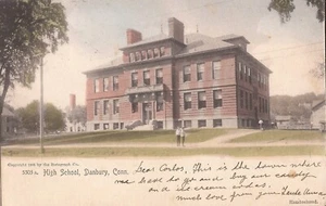 HAND COLORED:  Danbury, CONNECTICUT - High School ©1905 - Picture 1 of 2