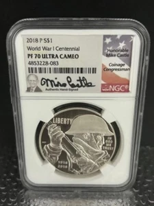 2018 (P) WW1 Centennial Medal NGC PF 70 UC Castle - Picture 1 of 2