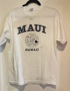 Maui Hawaii T Shirt Mens Medium White Graphic Short Sleeve Hawaiian Tee NWT - Picture 1 of 5