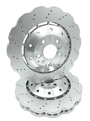 GENUINE Audi RS4/R8/RS5 Front Wavy Brake Discs Pair B8 2013-2016 - 4S0615301B - Image 1 of 3
