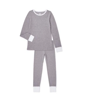 Fruit of the Loom NIÑAS XS (4-5) Conjunto Térmico Tejido Waffle Ropa Interior Larga - Gris Foto 1 de 4