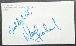 Dave Leonhard - 1967 Debut Autographed GPC - Baltimore Orioles - Picture 1 of 3