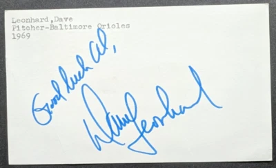Dave Leonhard - 1967 Debut Autographed GPC - Baltimore Orioles - Image 1 of 3