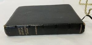 Holy Bible Cambridge Concordance Leather Lined Red Letter Taken To Vietnam 1967 - Picture 1 of 17