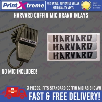 PRINTXTREME LTD - CB FACEPLATE DECALS HARVARD cb radio COFFIN MIC INLAY STICKER Decal self adhesive NO MIC INCLUDED!