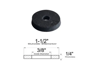 20 arandelas planas de goma, espaciador de junta de sello de anillo, 1-1/2" OD x 3/8" ID x 1/4" - Imagen 1 de 1