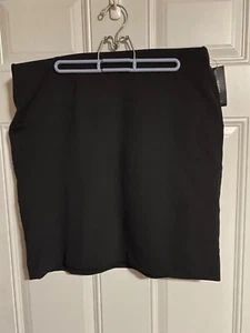 Alfani Black Pull On Pencil Skirt w/Raised Stitching Detail Petite Large Lined - Picture 1 of 7
