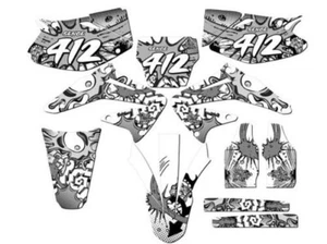 2002-2004 CRF 450 R ZANY White Senge Graphics Kit Compatible with Honda - Picture 1 of 10