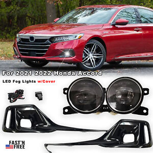 For 2021 2022 Honda Accord Front Bumper LED Fog Lights Lamps Left&Right  w/Cover