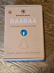 Endura BaaBaa Blend Long Sleeve Womens Baselayer - Blue - Size LARGE - Picture 1 of 2