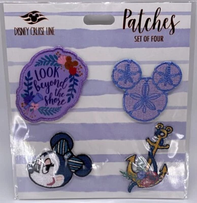 Juego de 4 parches náuticos de Minnie Mouse de la línea de cruceros de los parques de Disney para planchar - NUEVO Foto 1 de 3