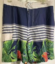 Spicy Tuna NWT Men’s Swim Trunks Board Shorts Med Stripe/ Floral Lined UPF 50+