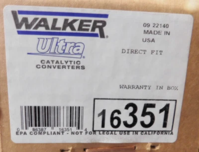 Walker 16351 Direct Fit EPA Compliant Catalytic Converter-USA-New - Image 1 of 4