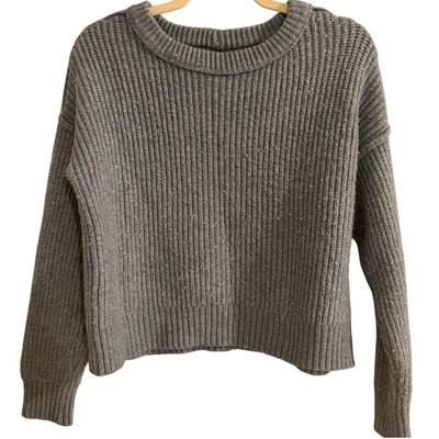 American Eagle Light Blue Textured Knit Crew Neck Sweater Women's Size S - Image 1 of 4