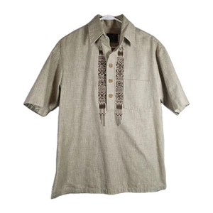 Camisa De Colección Para Hombres Iolani Liberty House Marrón Hecha en Hawai Campamento Tiki Talla Grande - Imagen 1 de 5