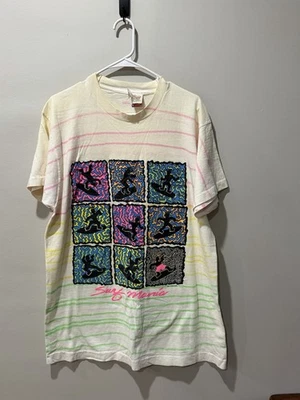 Camiseta De Colección 1989 B.J Frog Blanca Surf Mania Arte Multicolor Talla XL Foto 1 de 4