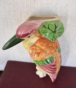 Vintage tropischer Tukan Vogel Wandtasche handbemalt Keramik Japan - Bild 1 von 10