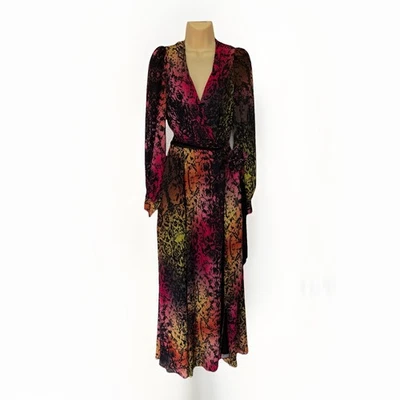 Coast UK 12 Rainbow Snakeskin Maxi Wrap Dress BNWT RRP £195 Bright Vibrant - Image 1 of 4