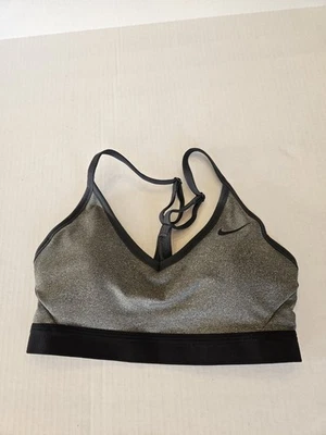 NIKE Indy Wire-Free Sports Bra Carbon/Anthracite Small 878614-091 NWT - Image 1 of 4