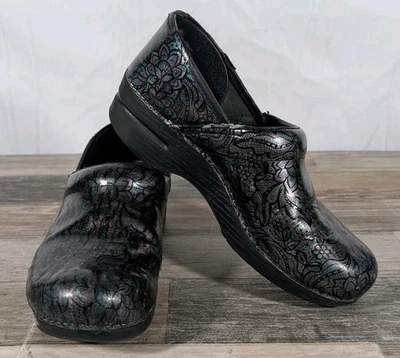 Dansko Women LT Pro Clogs Shoes Paisley Patent Leather Round Toe EU40 US 10-10.5 - Image 1 of 4