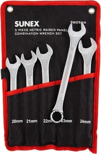 SUNEX TOOLS 9605MA 5 Piece Raised Panel Metric Combination Wrench Set - Picture 1 of 5