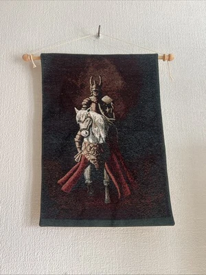 Queens Golden Knight Backed Hanging Tapestry 17 x 12 Inches - Image 1 of 4