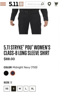 5.11 Stryke PDU Women's Class-B Long Sleeve Shirt Midnight Navy 62010 - Picture 1 of 4