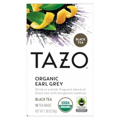 TAZO Organic Earl Grey Tea Bags, Black tea with Caffeine, 16 Total Tea Bags - Image 1 of 2