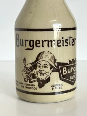 Botella de cerveza Burgermeister Burgie Man vintage Foto 1 de 4
