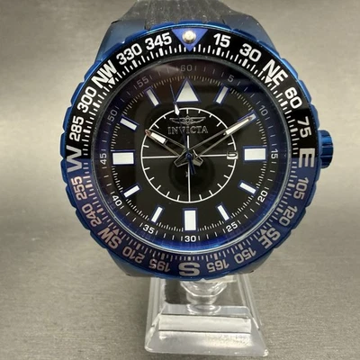 Reloj Invicta Aviator Hombre 52mm Esfera Negra Tono Azul Fecha Redondo 19269 Nuevo Batt Foto 1 de 4