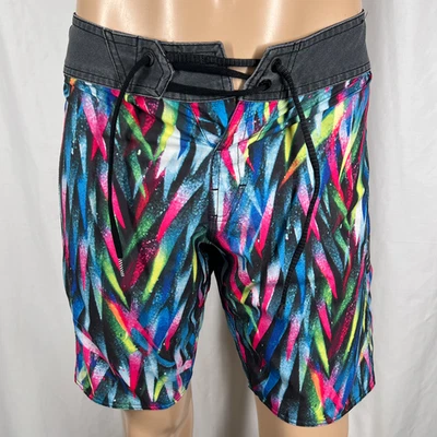 Volcom x Pangeaseed Men's 28W Multicolor Abstract Print Mod-Tech Board Shorts - Image 1 of 4