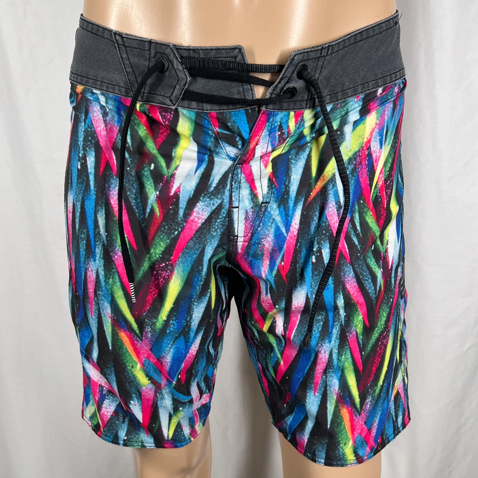 Volcom x Pangeaseed Men's 28W Multicolor Abstract Print Mod-Tech Board Shorts - Image 1 of 4