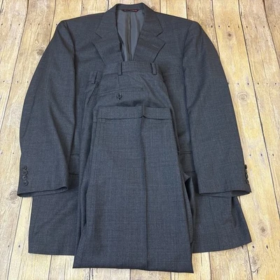 Костюм Samuelsohn на 3 пуговицах серый шерстяной клетчатый на заказ 42 л 36 Вт 28,5 I - Изображение 1 из 4