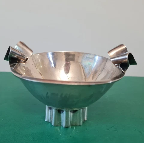 RARE Vintage 1953 Scottish Sterling Silver Hammered Ash Tray Glasgow MMS Cover