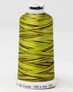 Madeira Classic Rayon 40, #2005 YELLOW ASTRO 1000m Variegated Embroidery Thread - Foto 1 di 1